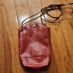 HEROING Men's Red Faux Leather Pouch Bag